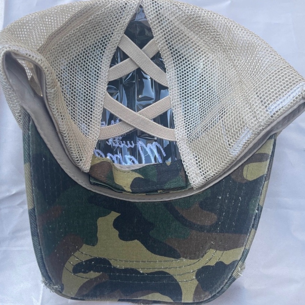Camo Trucker Hat with Embroidery - Picture 2 of 2